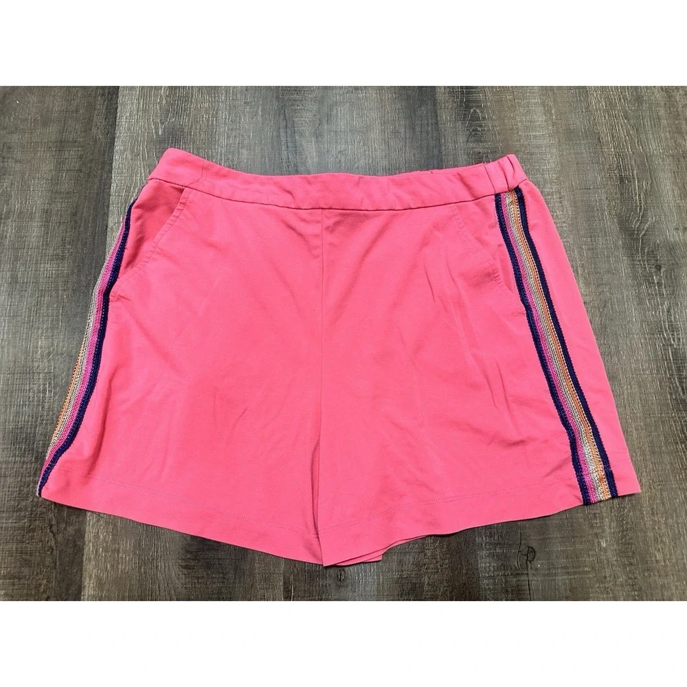 Trina‎ Turk Emmy Side Striped Pink Shorts Large